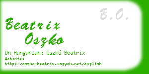 beatrix oszko business card